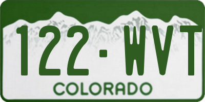 CO license plate 122WVT