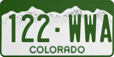 CO license plate 122WWA