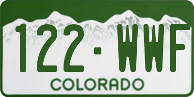 CO license plate 122WWF