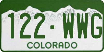 CO license plate 122WWG