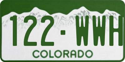 CO license plate 122WWH