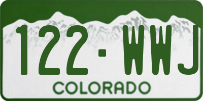 CO license plate 122WWJ