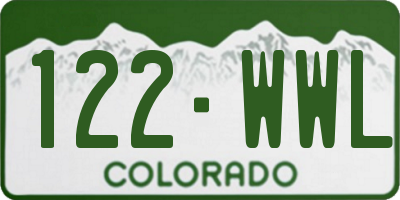 CO license plate 122WWL