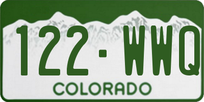 CO license plate 122WWQ