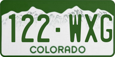 CO license plate 122WXG