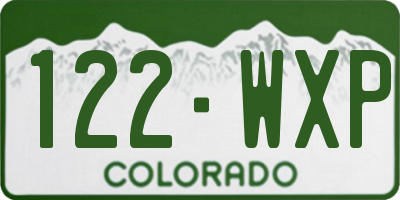 CO license plate 122WXP