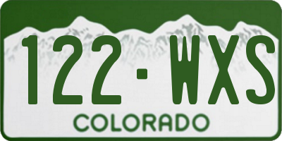 CO license plate 122WXS