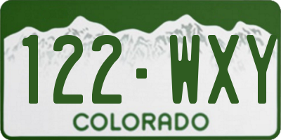 CO license plate 122WXY