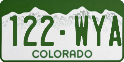 CO license plate 122WYA