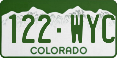 CO license plate 122WYC