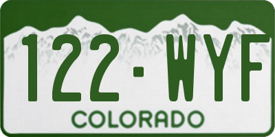 CO license plate 122WYF