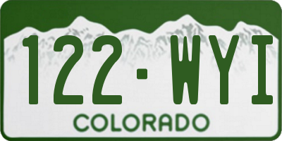 CO license plate 122WYI