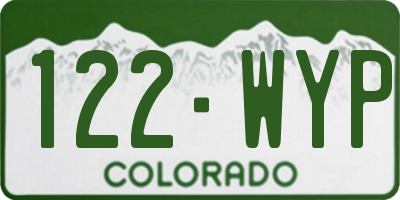CO license plate 122WYP