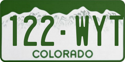 CO license plate 122WYT