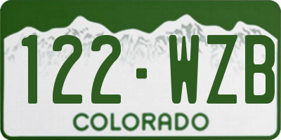 CO license plate 122WZB