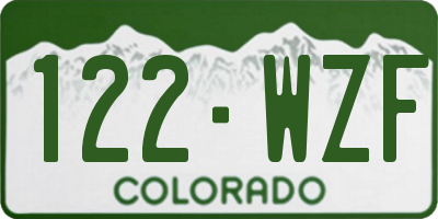 CO license plate 122WZF