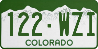 CO license plate 122WZI