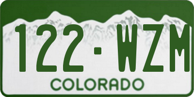 CO license plate 122WZM