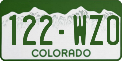 CO license plate 122WZO