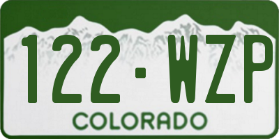 CO license plate 122WZP