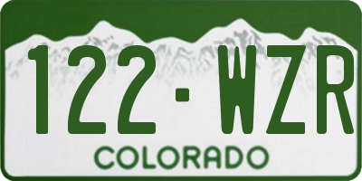 CO license plate 122WZR