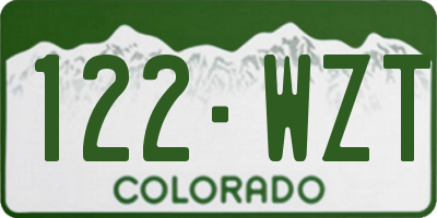 CO license plate 122WZT