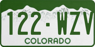 CO license plate 122WZV