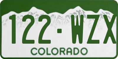 CO license plate 122WZX