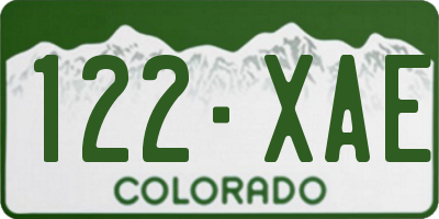 CO license plate 122XAE