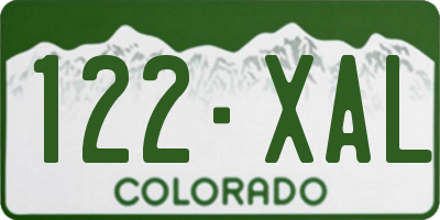 CO license plate 122XAL