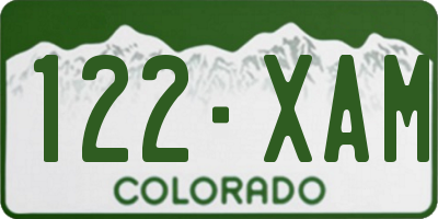CO license plate 122XAM