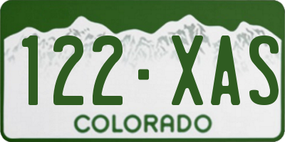 CO license plate 122XAS
