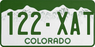 CO license plate 122XAT