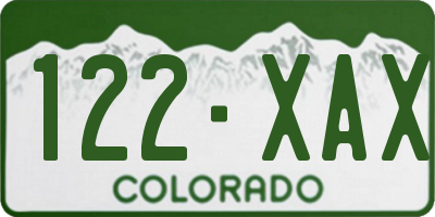 CO license plate 122XAX