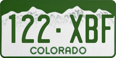 CO license plate 122XBF
