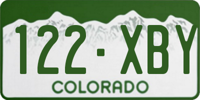 CO license plate 122XBY
