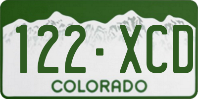 CO license plate 122XCD