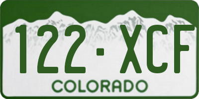CO license plate 122XCF