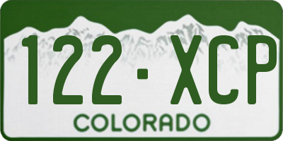 CO license plate 122XCP