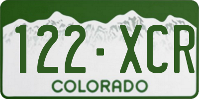 CO license plate 122XCR