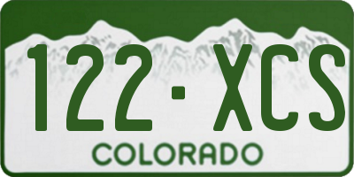 CO license plate 122XCS