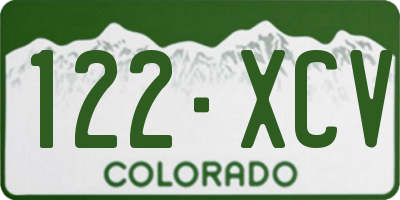CO license plate 122XCV