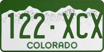 CO license plate 122XCX