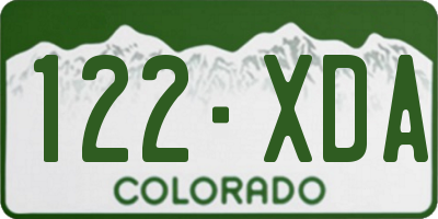 CO license plate 122XDA