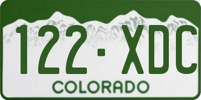 CO license plate 122XDC