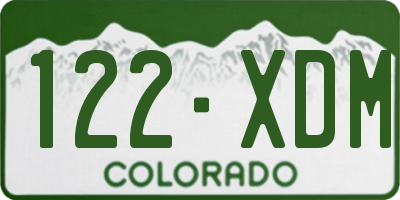 CO license plate 122XDM
