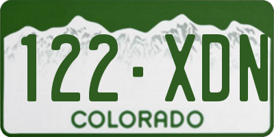 CO license plate 122XDN