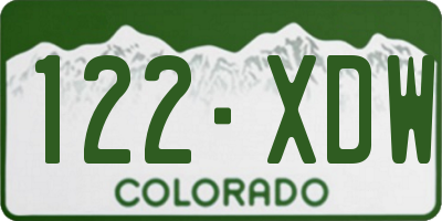 CO license plate 122XDW