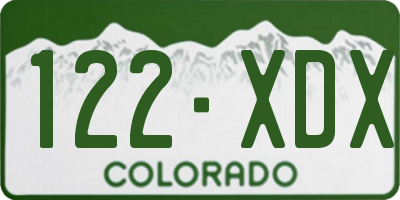 CO license plate 122XDX
