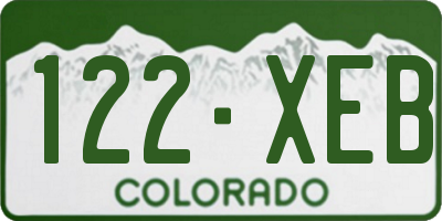 CO license plate 122XEB